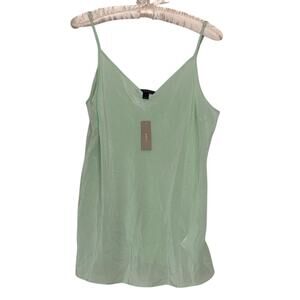 NWT J. Crew 100% Silk Machine Washable Mint Green Women's Cami Tank Top